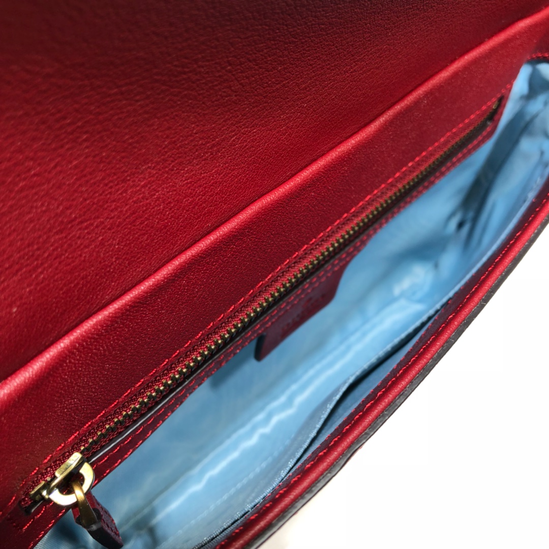 GUCCI古驰双袋正反双面虎头链条包524822