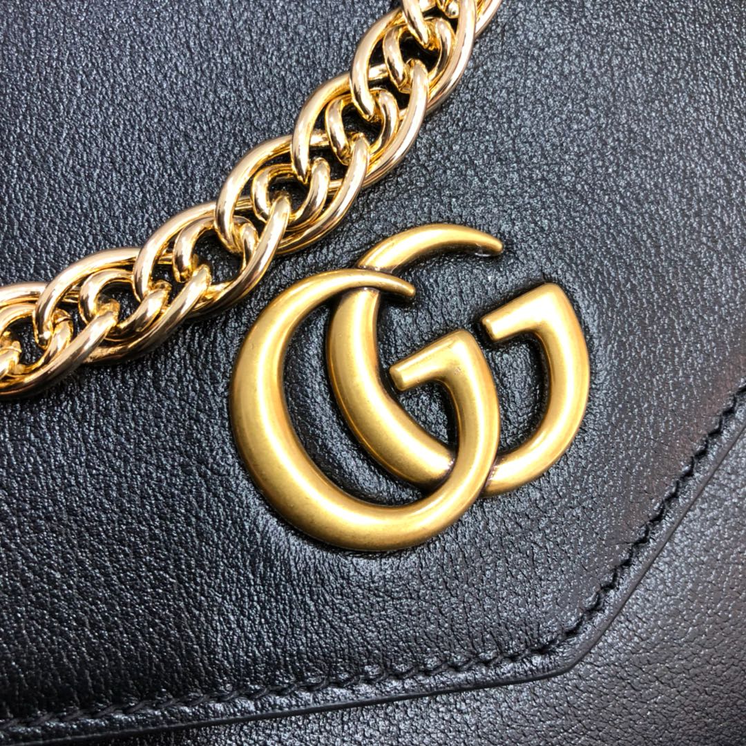 GUCCI古驰双袋正反双面虎头链条包524822