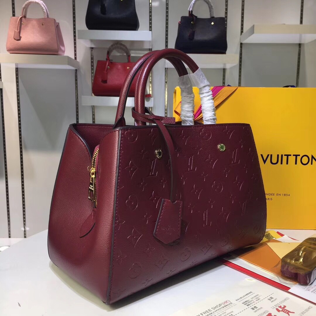 Louis Vuitton M41046 Monogram Empreinte Burgundy 33x23x15cm work everyday