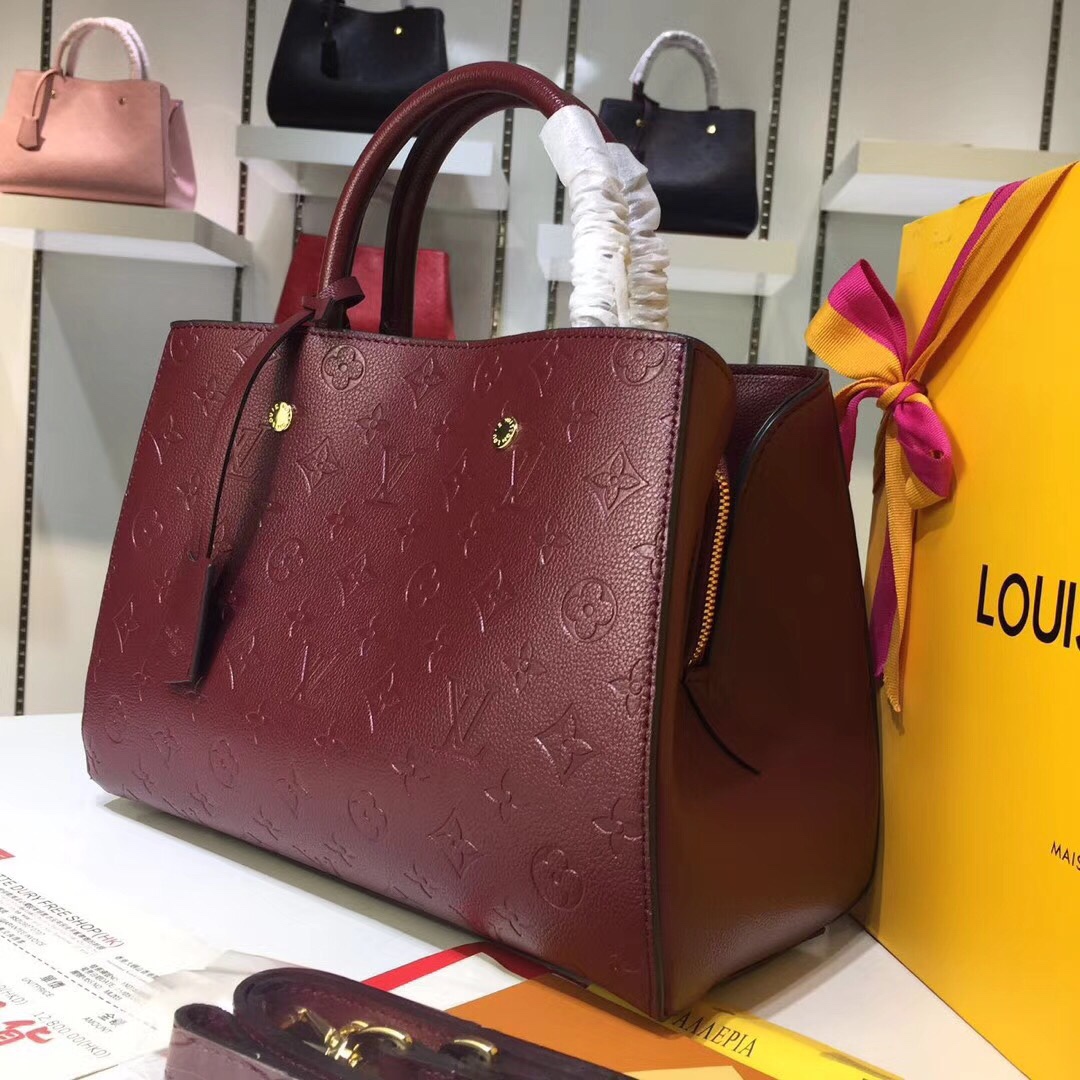 Louis Vuitton M41046 Monogram Empreinte Burgundy 33x23x15cm work everyday