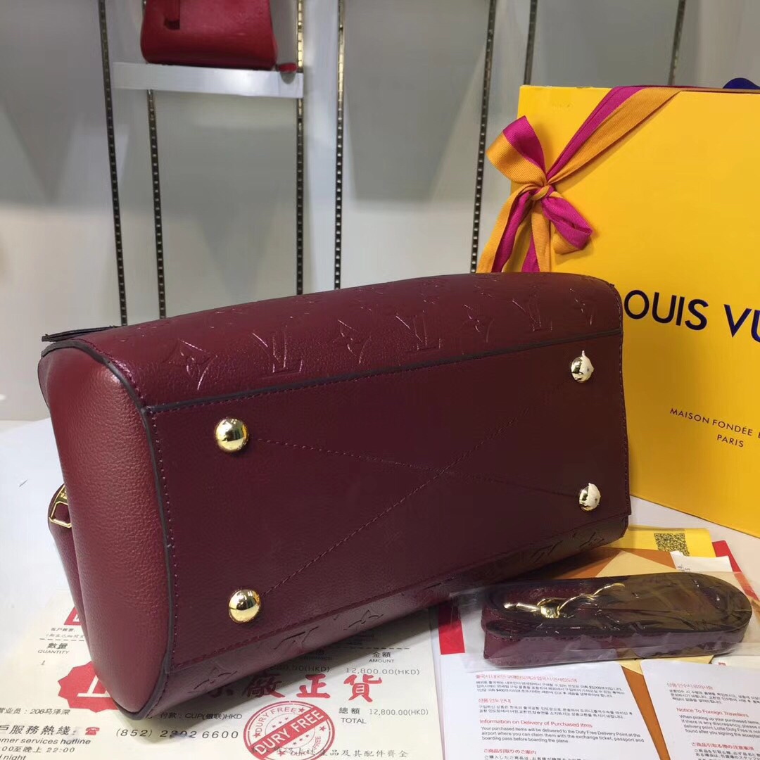 Louis Vuitton M41046 Monogram Empreinte Burgundy 33x23x15cm work everyday