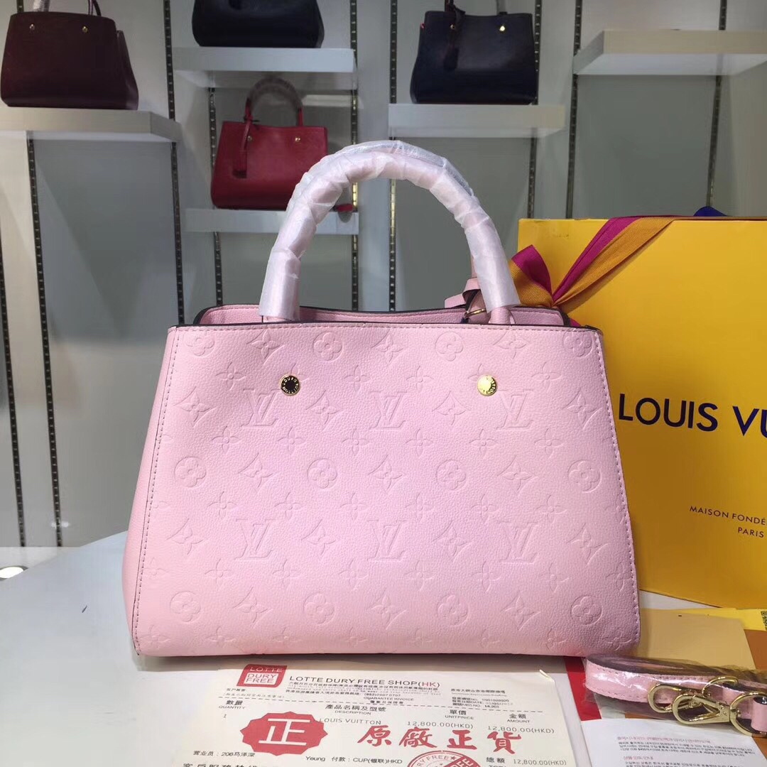 Louis Vuitton M41046 Pink Monogram Empreinte 33x23x15cm tote everyday