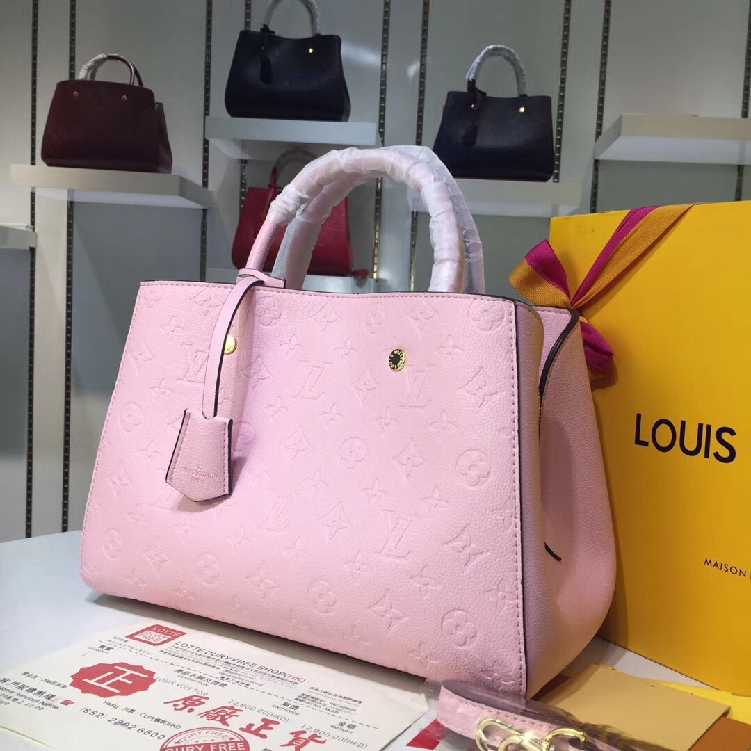 Louis Vuitton M41046 Pink Monogram Empreinte 33x23x15cm tote everyday