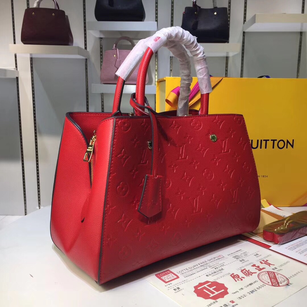 Louis Vuitton M41046 Red Monogram Empreinte 33x23x15cm work everyday