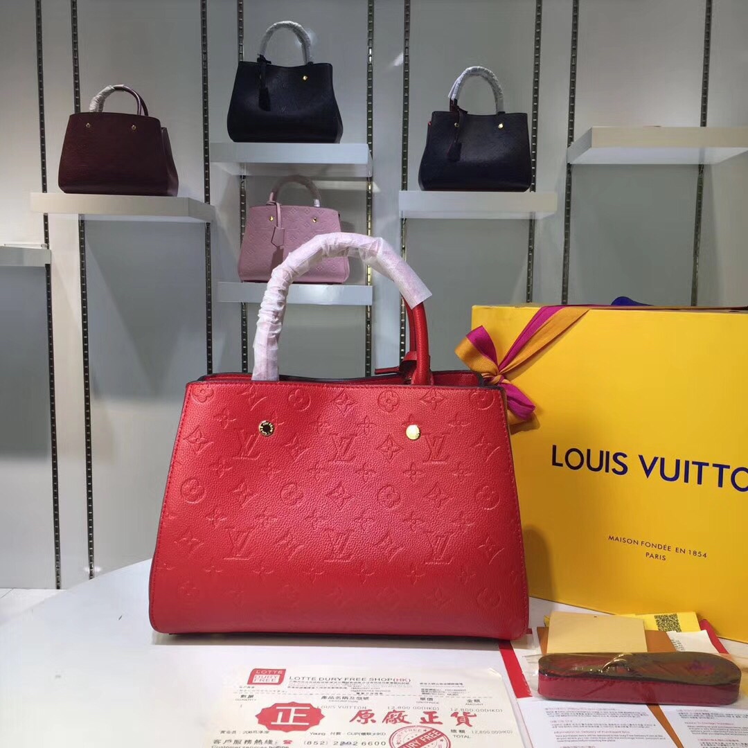Louis Vuitton M41046 Red Monogram Empreinte 33x23x15cm work everyday
