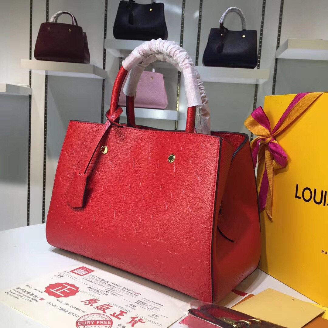 Louis Vuitton M41046 Red Monogram Empreinte 33x23x15cm work everyday