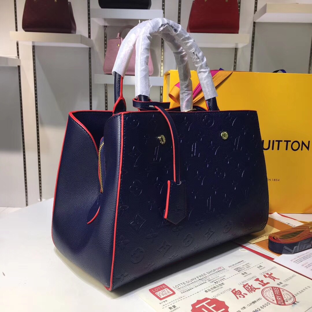 Louis Vuitton M41046 Monogram Empreinte Navy Blue 33 23 15cm tote everyday