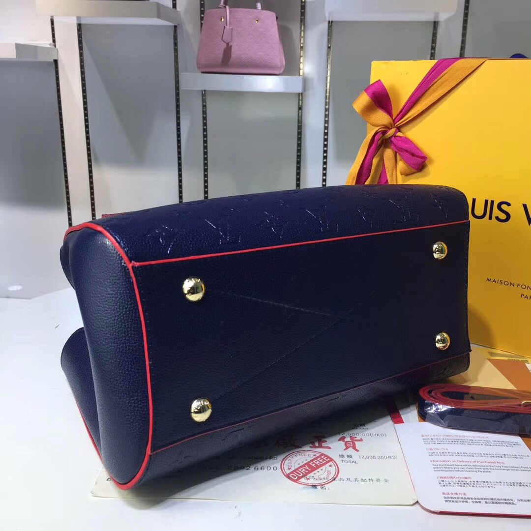 Louis Vuitton M41046 Monogram Empreinte Navy Blue 33 23 15cm tote everyday
