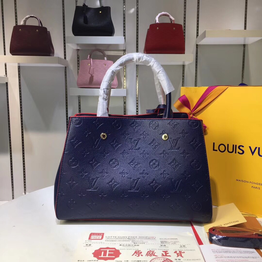 Louis Vuitton M41046 Monogram Empreinte Navy Blue 33 23 15cm tote everyday