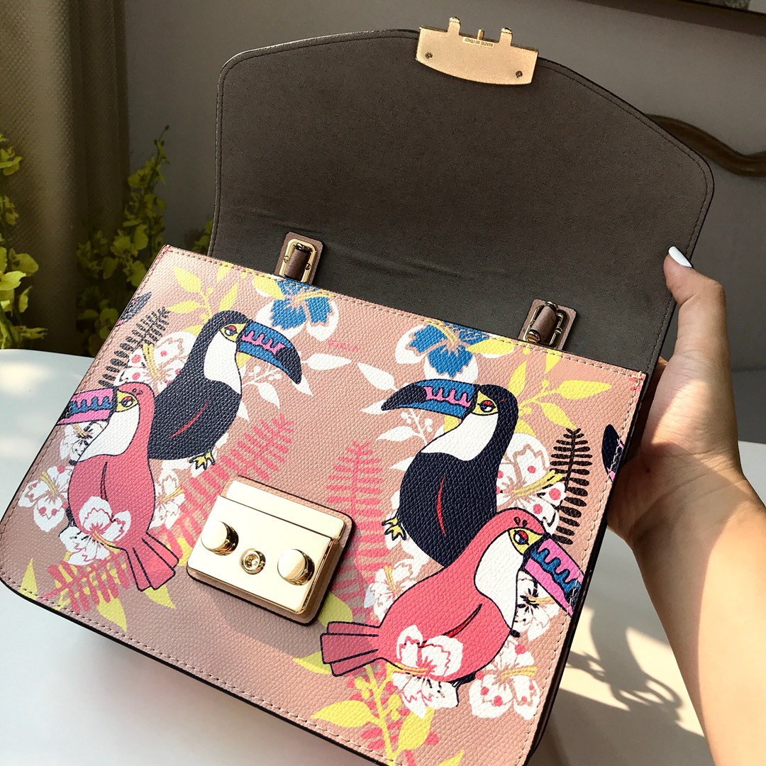 New Flora Jungle Series Women's Bag Beak Parrot Large Tote Shoulder Lock Bag Crossbody Sugar_voghion.com