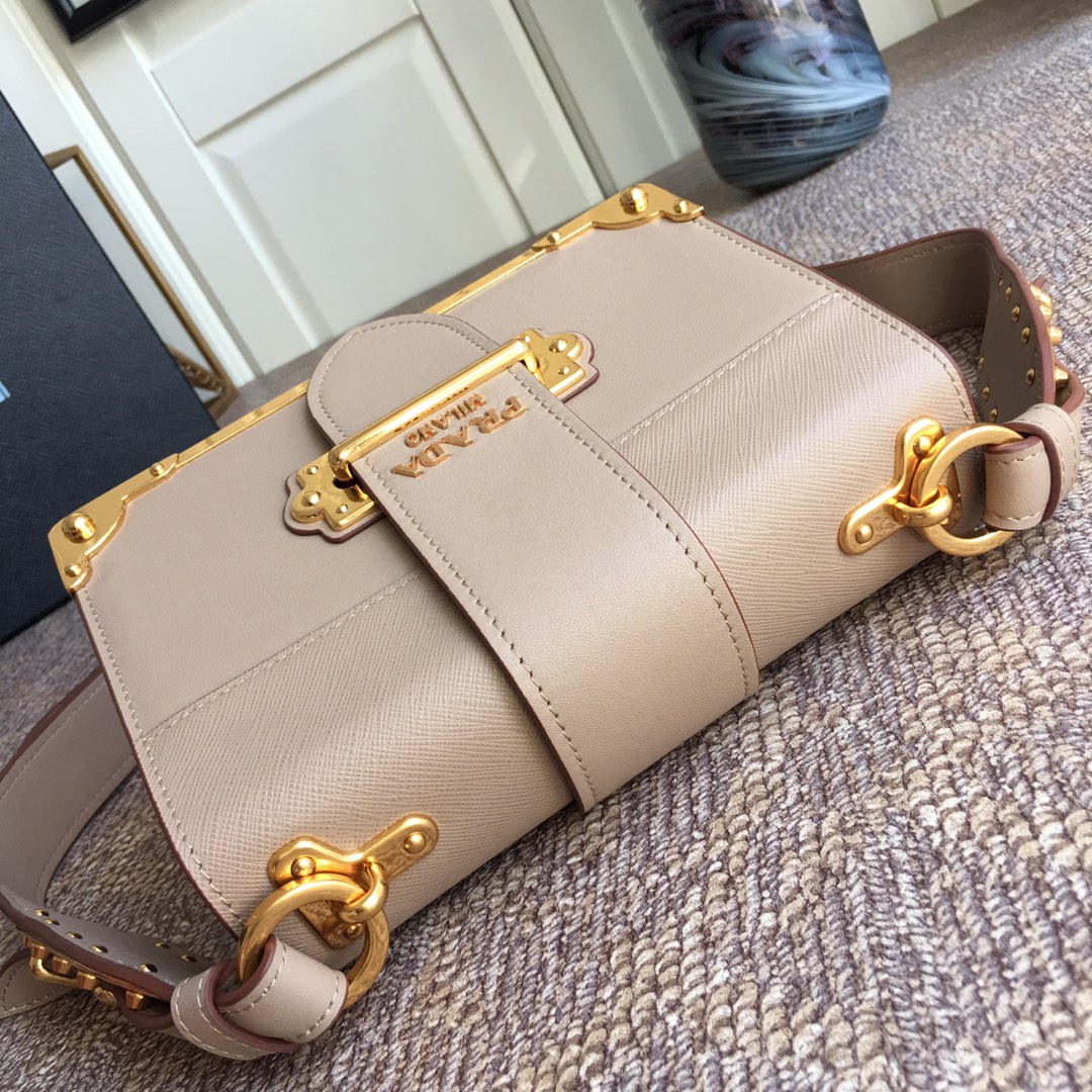 PRADA普拉达进口小牛皮女士肩背包1BD045