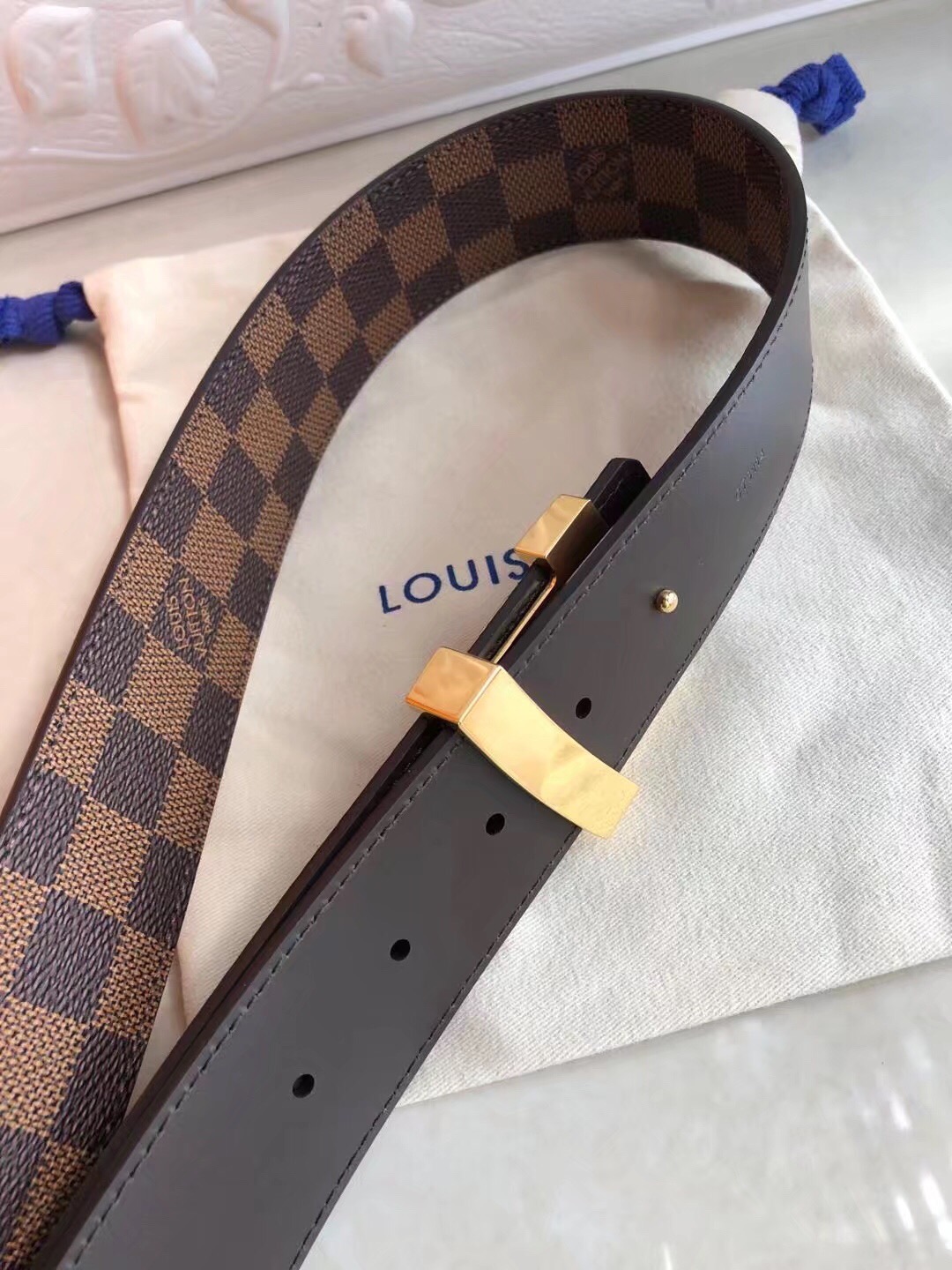 配送专柜全套礼盒包装LV经典啡棋盘格