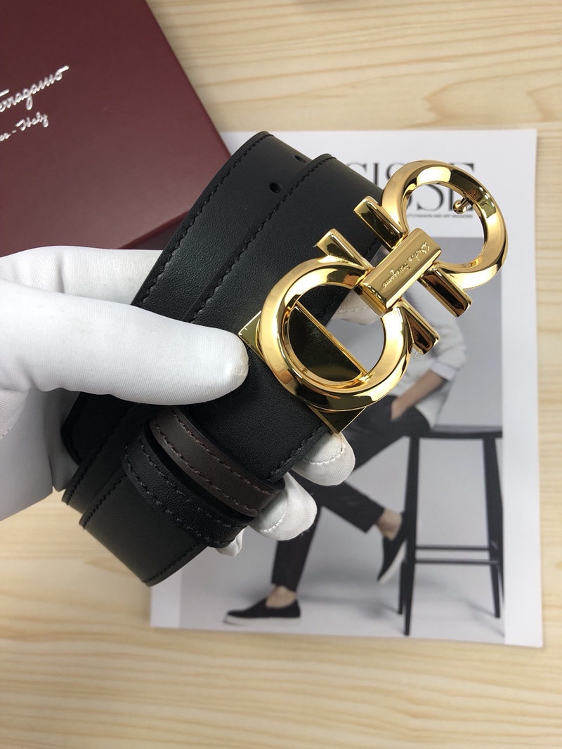 Ferragamo（男） Style Black Leather Men's Belts Lookbook Reference image 2