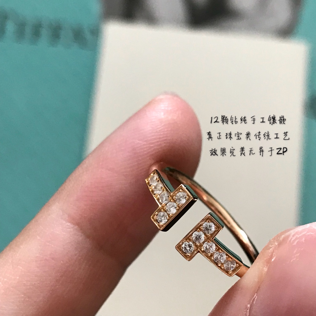 【精工版本】😊蒂芙尼开口戒指 幸福并不是在别人眼里👁，如此甚好。只要努力你想要的岁月都会给你🎋——满钻蒂