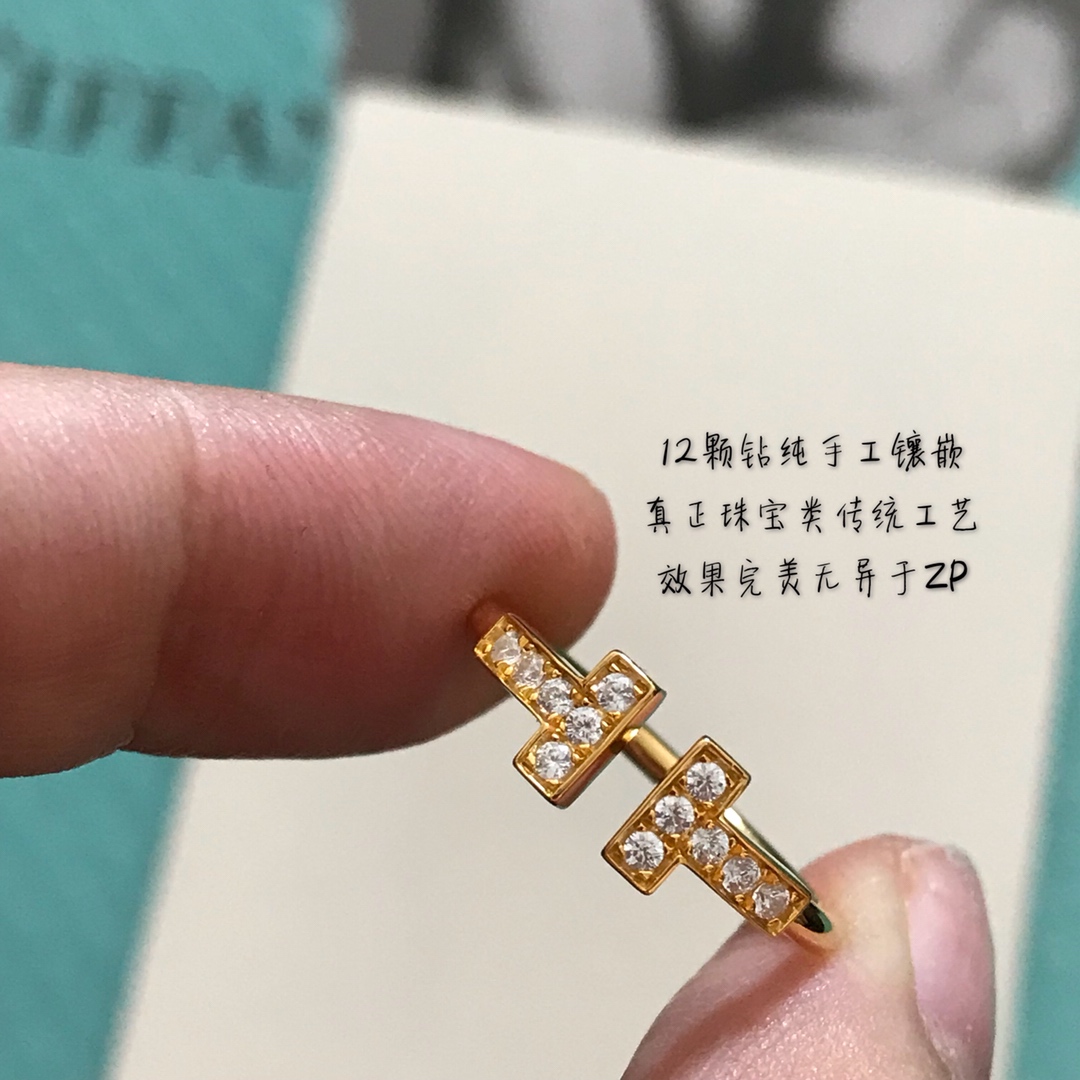 【精工版本】😊蒂芙尼开口戒指 幸福并不是在别人眼里👁，如此甚好。只要努力你想要的岁月都会给你🎋——满钻蒂