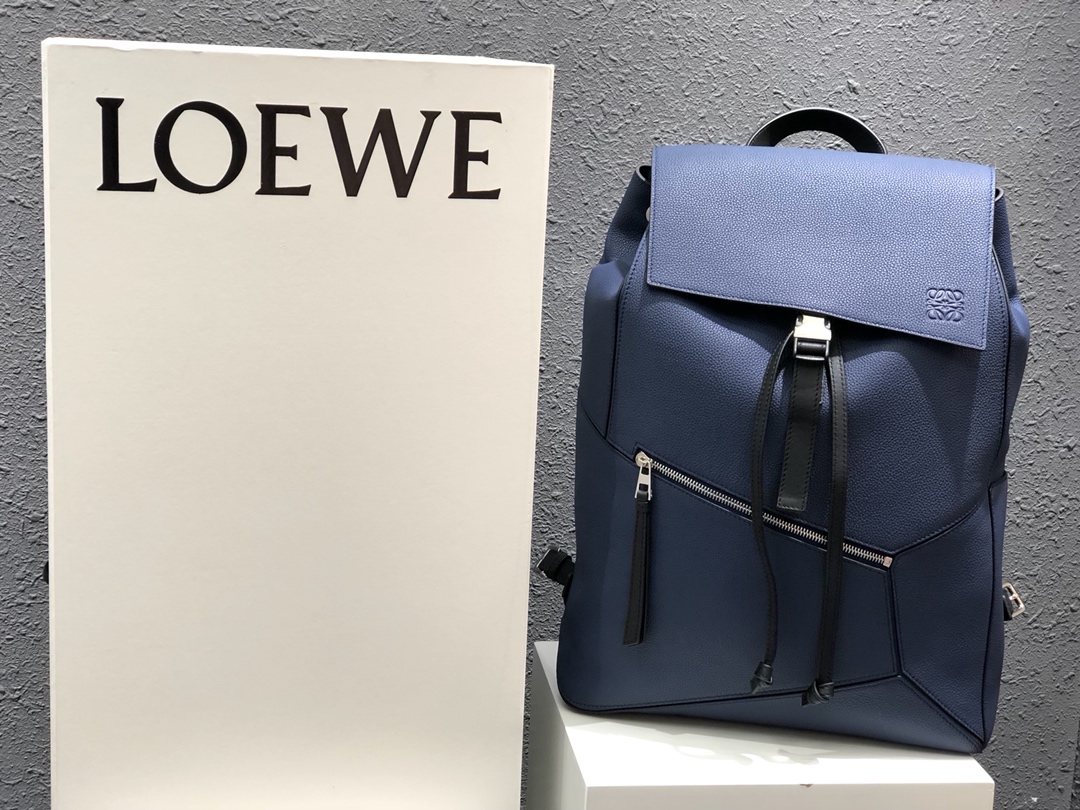 Loewe Puzzle Bags Backpack Men Calfskin Canvas Cotton Cowhide Fashion