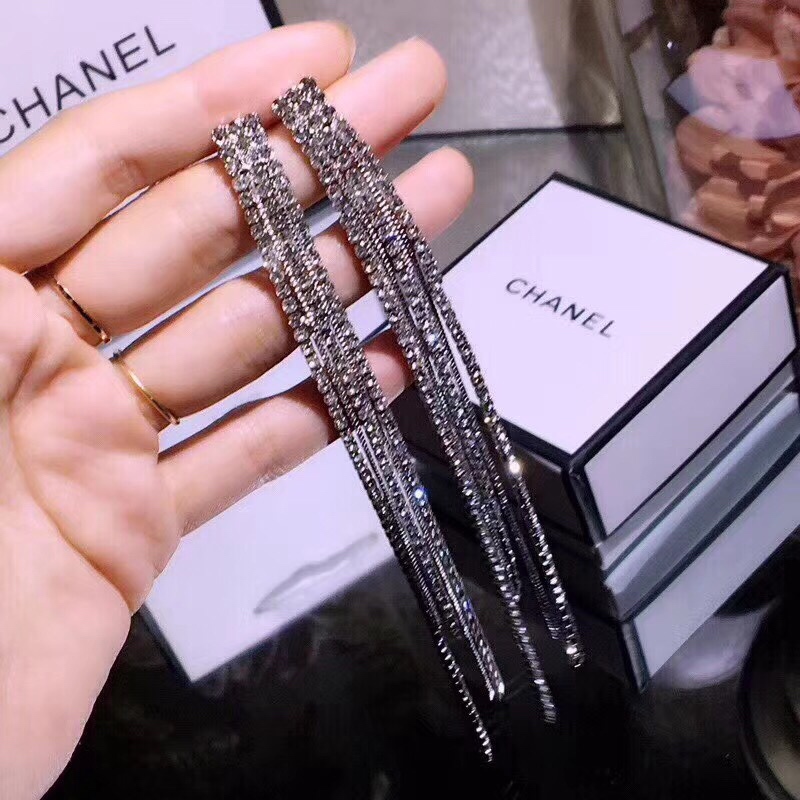 Chanel Joalheria Brinco Conjunto com Diamantes