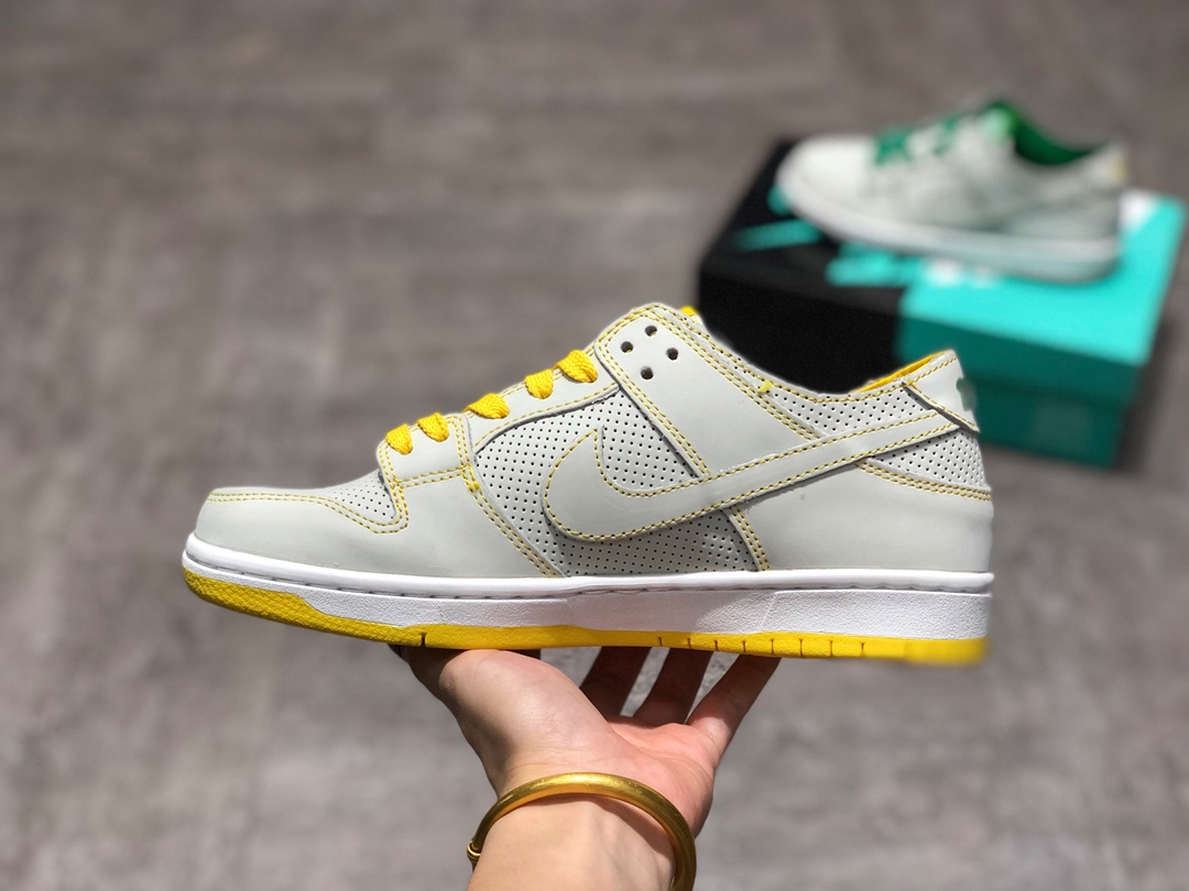 140新款Nike SB Zoom Dunk Low Pro Decon 柠檬黄绿鸳鸯低帮滑板休闲鞋 全头层皮制 内置气垫