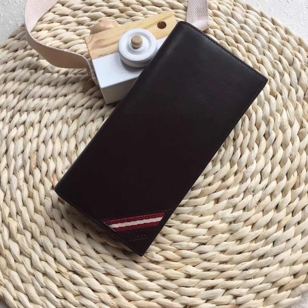 [Bally Wallets]Classic long wallet Classic striped fetal cowhide Easy to carry