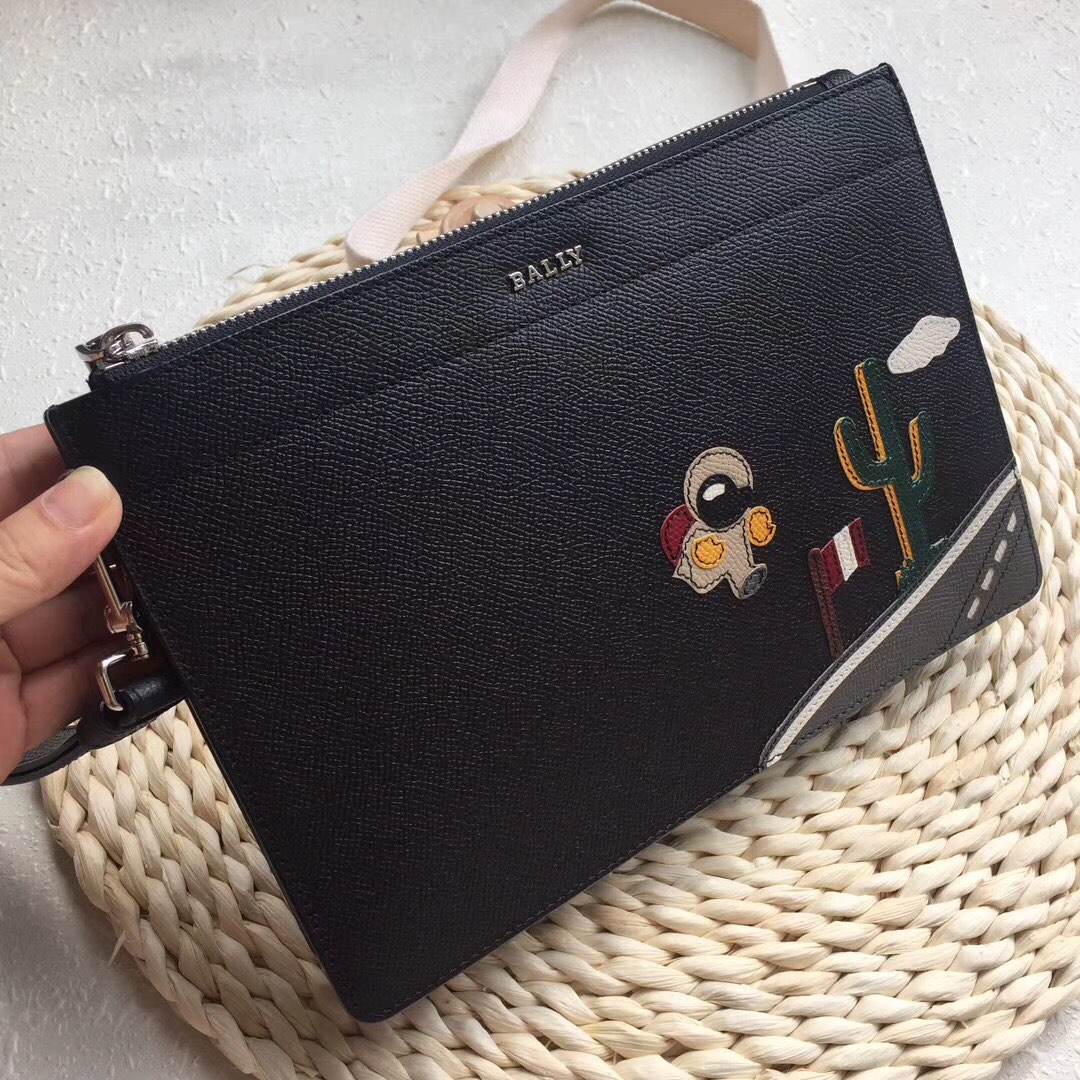 [Bally Wallets]Embossed cowhide, easy to carry and practical, small amount in