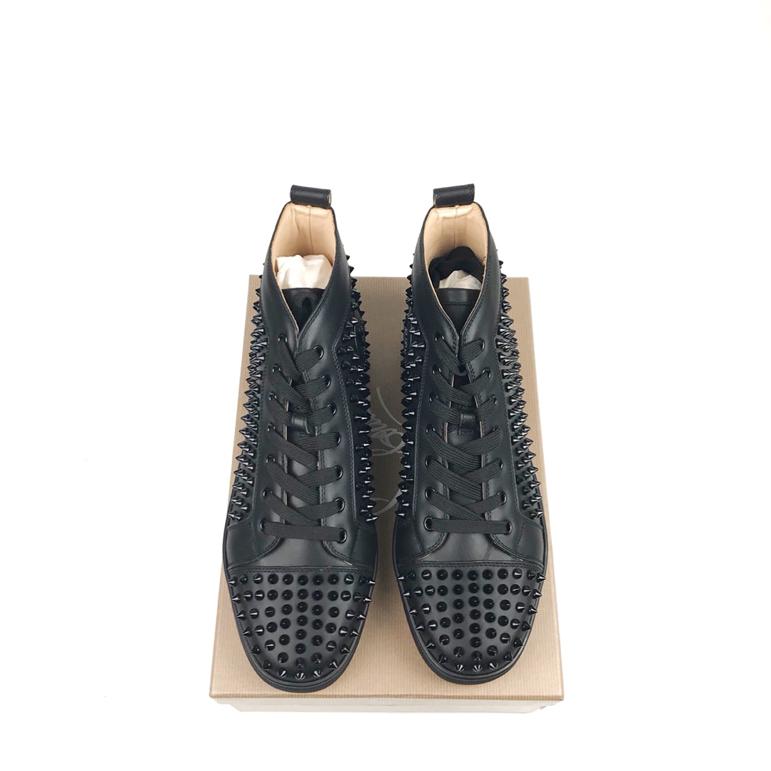 CL high-top de cuero negro clavo completo precio de fábrica.CL serie fondo rojo de la generación sup