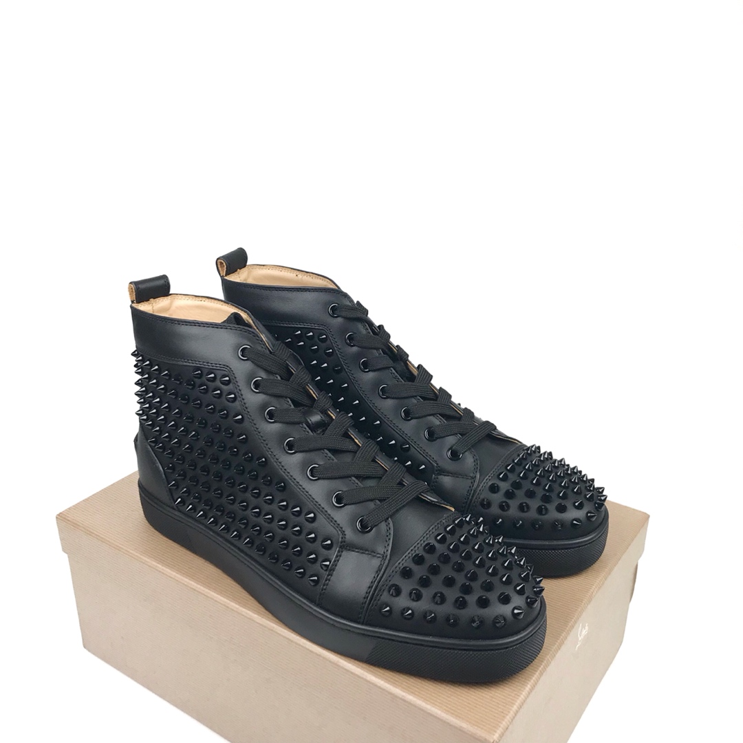 CL high-top de cuero negro clavo completo precio de fábrica.CL serie fondo rojo de la generación sup