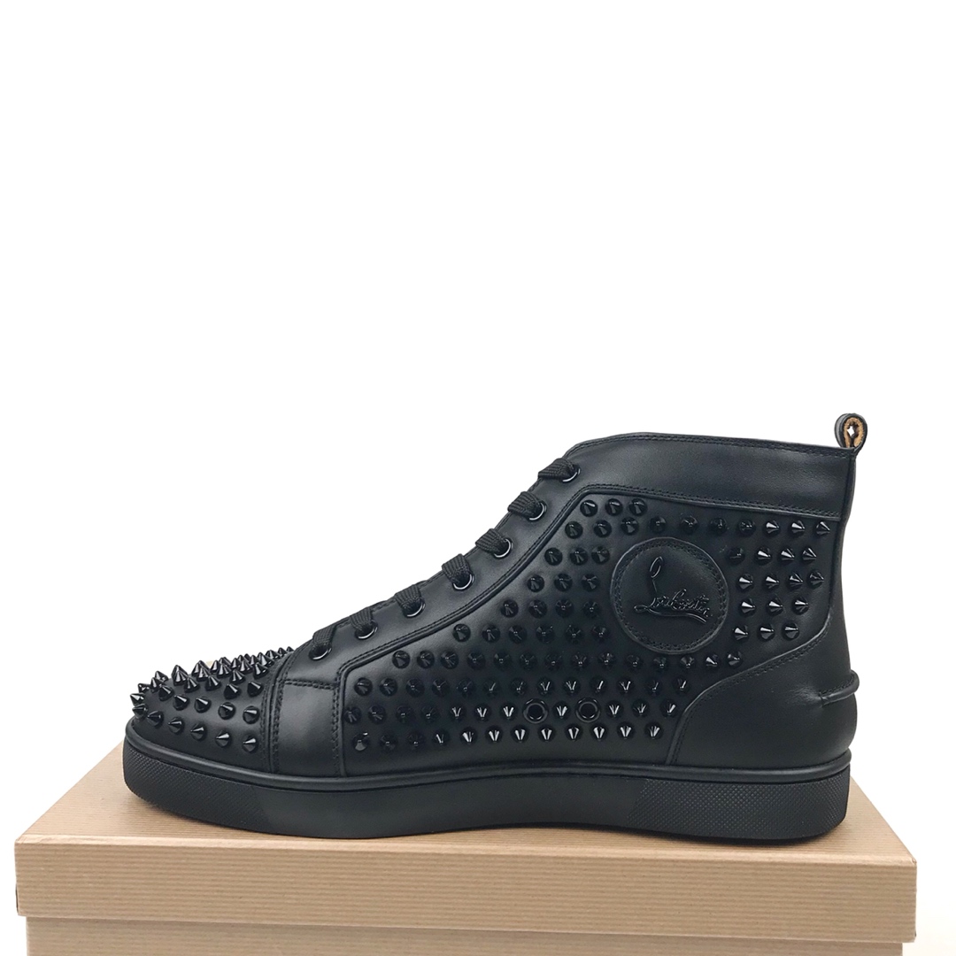 CL high-top de cuero negro clavo completo precio de fábrica.CL serie fondo rojo de la generación sup