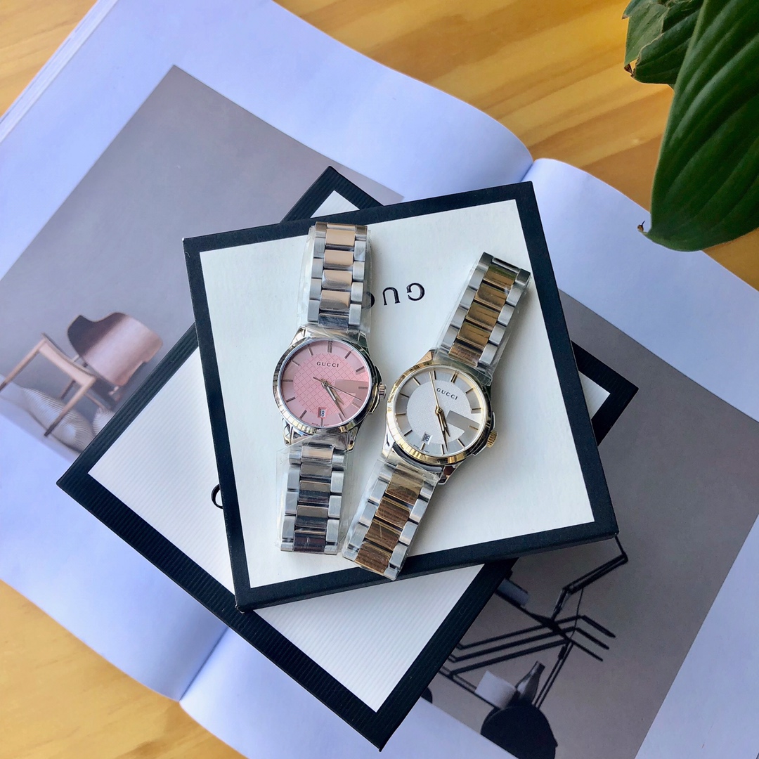 NO:388580,Batch: Original box: 30 Gucci GUCCI Women's Pink Floor, Original Genuine Gucci Watch, Classic Simple Surface Design, 36mm Women's Model, 30-meter Life Waterproof, Sapphire Mirror Glass.,,gucci,gucci19860909批: 原盒:30 古驰 GUCCI 女款粉面 间金钢带原厂正品Gucci手表,经典简洁表面设计,36mm女款,30米生活防水,蓝宝石镜面玻璃.,,gucci,gucci,Watch