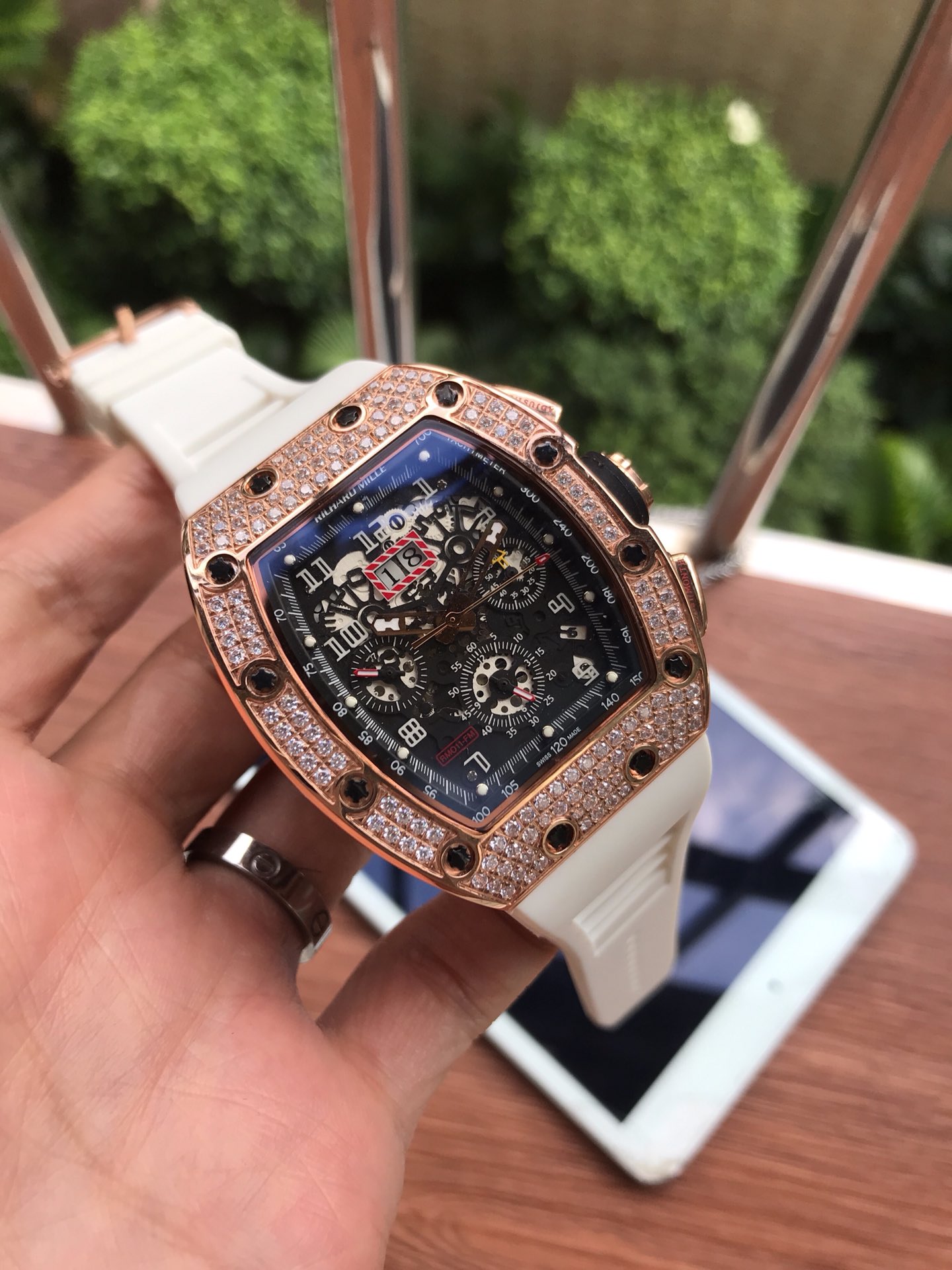 NO:765026,Richard Mille - RICHARD MILLE RM11-03 is the latest special model with new craftsmanship, fashionable and avant-garde hollow design. It is a high-quality men's watch. It is noble and gentlemanly, with high-end mineral scratch-resistant mirror glass. It is equipped with a 316L stainless steel case, a wear-resistant natural imported rubber strap, and a fully automatic imported mechanical movement. The size is 49×41mm×15mm. The pinnacle work transcends the ordinary. Recommended for you exquisite men's watches. Exquisite inheritance and real effects. Quality guaranteed!  Please look for the exclusive quality of Luxury Street,19860909理查德米勒-RICHARD MILLE RM11-03全新工艺时尚更前卫镂空设计最新特别款 精品男士腕表 尊贵大气～绅士风范,高端矿物质防刮镜面玻璃,配置316L精钢表壳,耐磨天然进口橡胶表带,全自动进口机械机芯 尺寸49×41mm×15mm 巅峰之作超越平凡 为你精致推荐男士臻品腕表 精致传承真实效果 品质的保证！请认准奢华街独家品质,,Watch