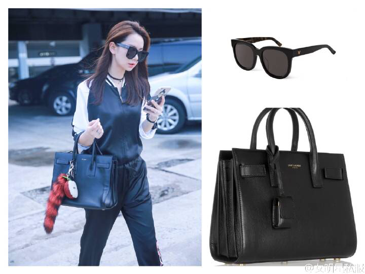 YSL sac de jour 32CM 平纹风琴包 324823黑色
