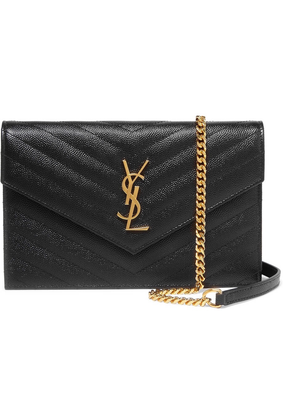 Saint laurent Ysl woc小号信封包 393953黑色金扣