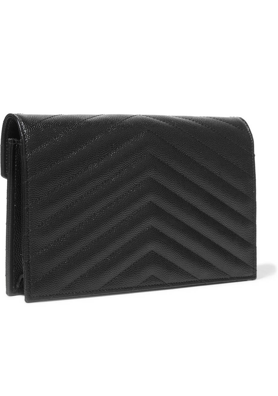 Saint laurent Ysl woc小号信封包 393953黑色金扣