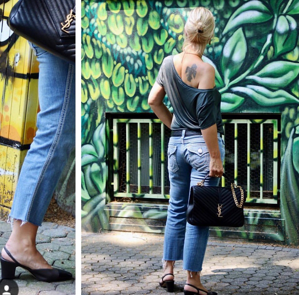 Saint laurent Ysl Monogram college_32cm黑色金扣392738