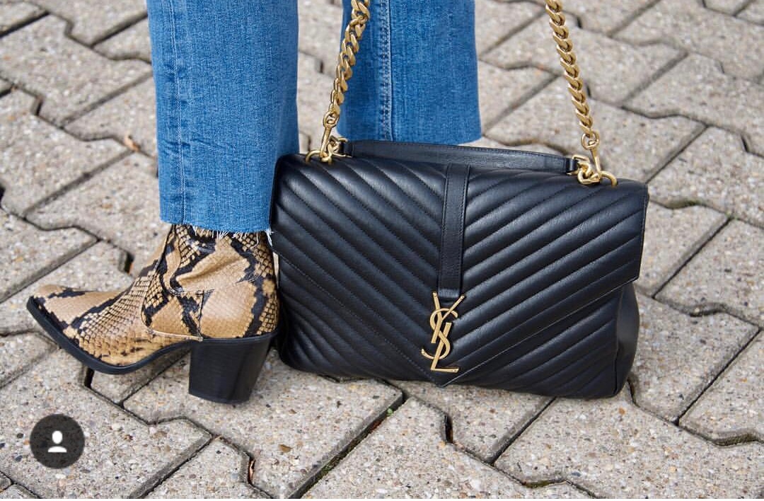 Saint laurent Ysl Monogram college_32cm黑色金扣392738