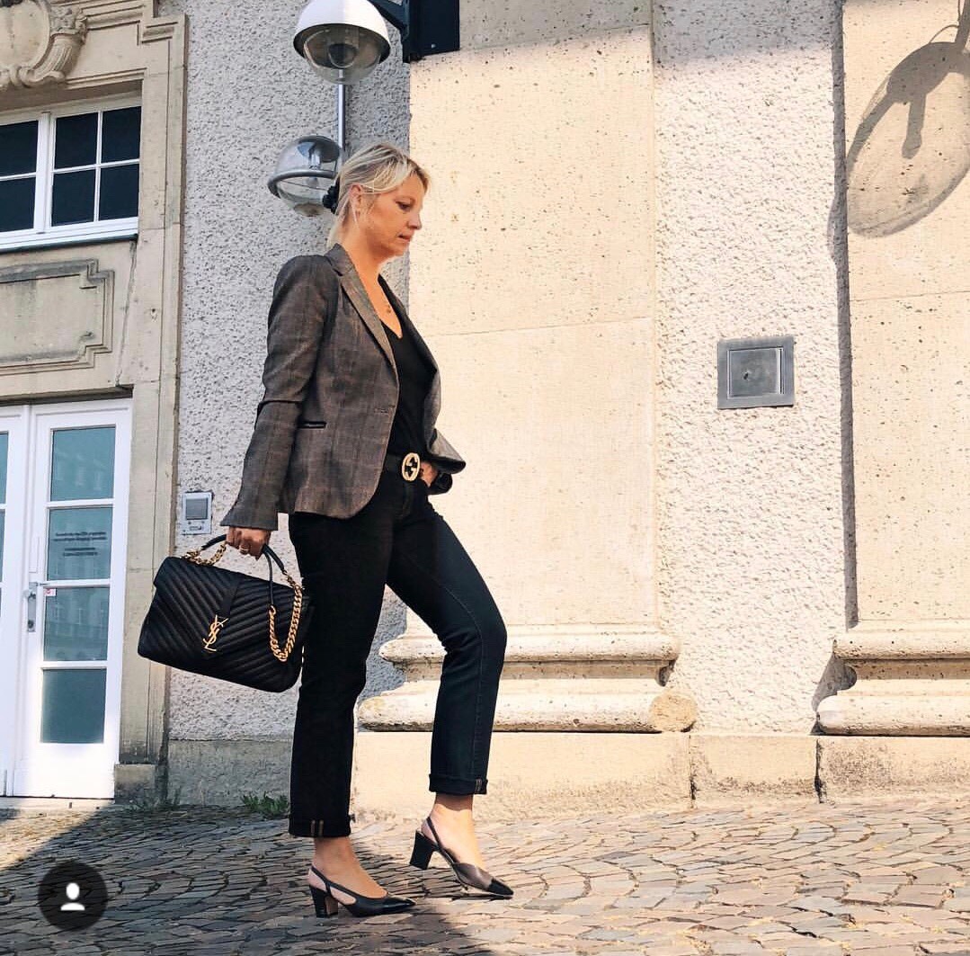 Saint laurent Ysl Monogram college_32cm黑色金扣392738