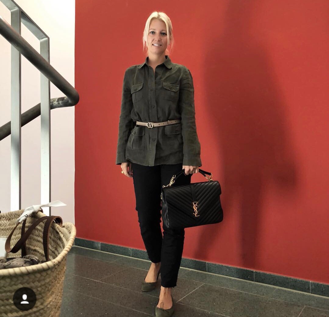 Saint laurent Ysl Monogram college_32cm黑色金扣392738