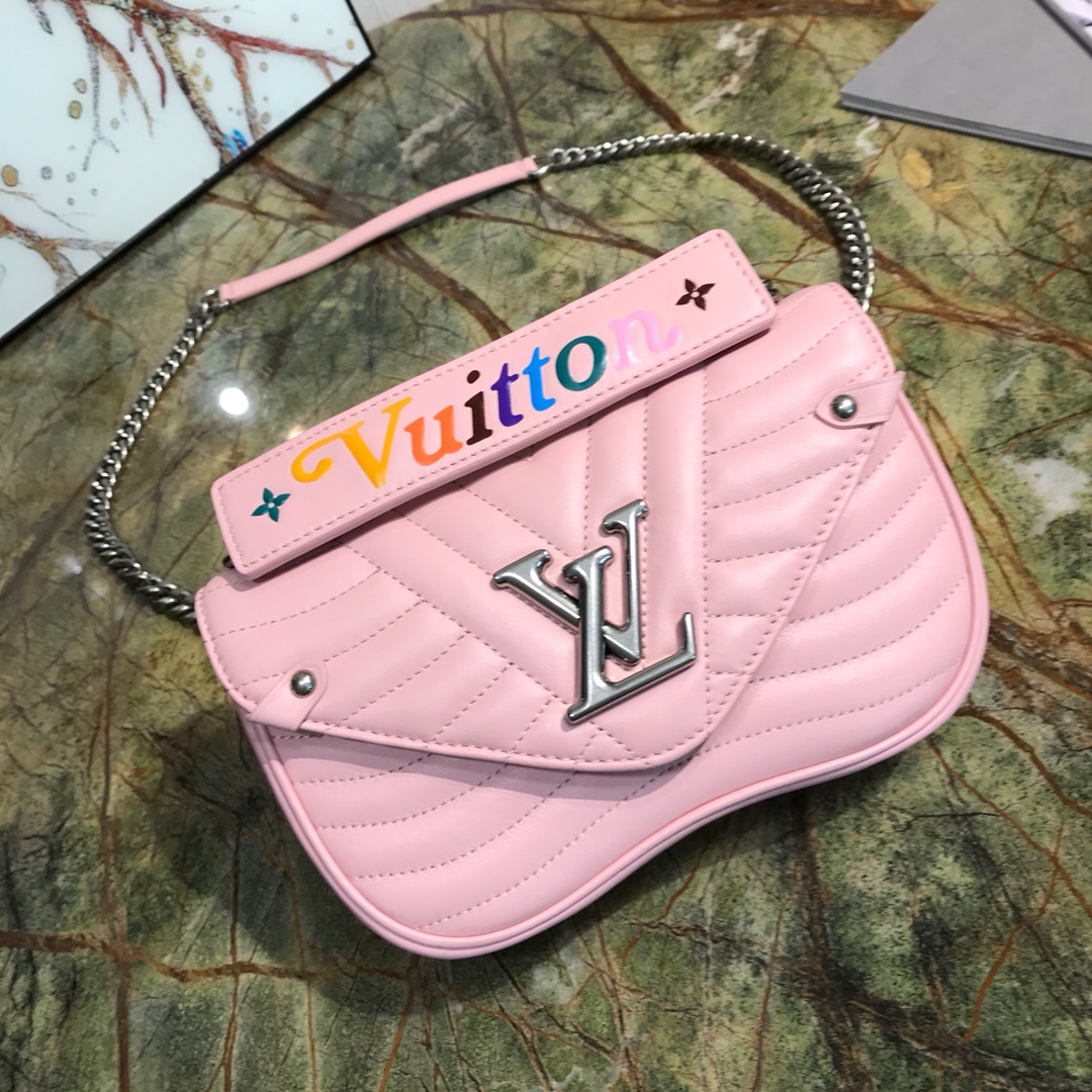 Louis Vuitton LV New Wave Crossbody & Shoulder Bags Pink Calfskin Cowhide Chains M52707