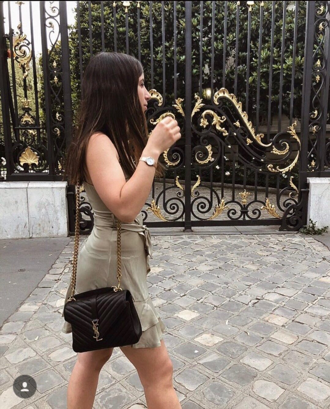 Saint laurent Ysl Monogram college_24cm黑色金扣428056