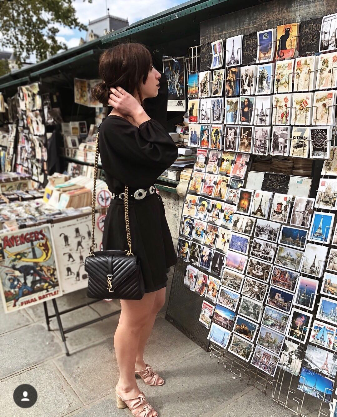 Saint laurent Ysl Monogram college_24cm黑色金扣428056