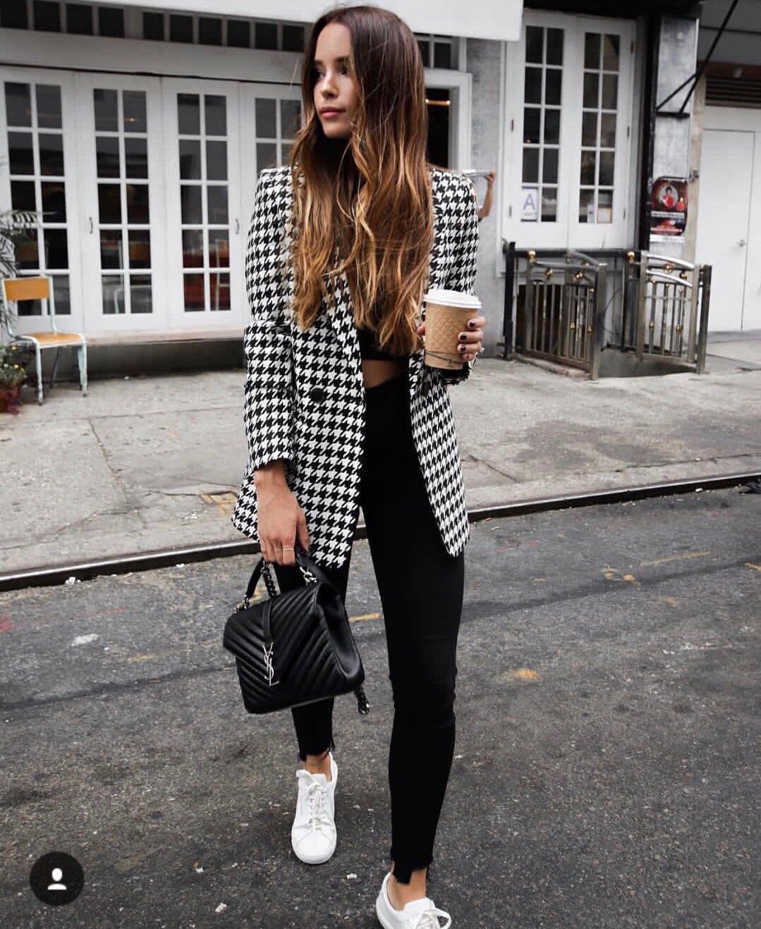 Saint laurent Ysl Monogram college_24cm黑色银扣428056