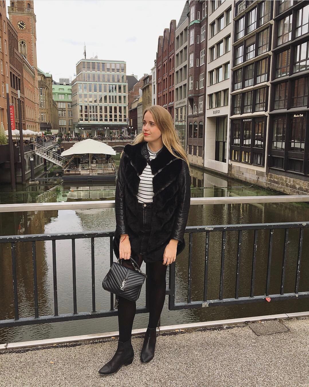 Saint laurent Ysl Monogram college_24cm黑色银扣428056