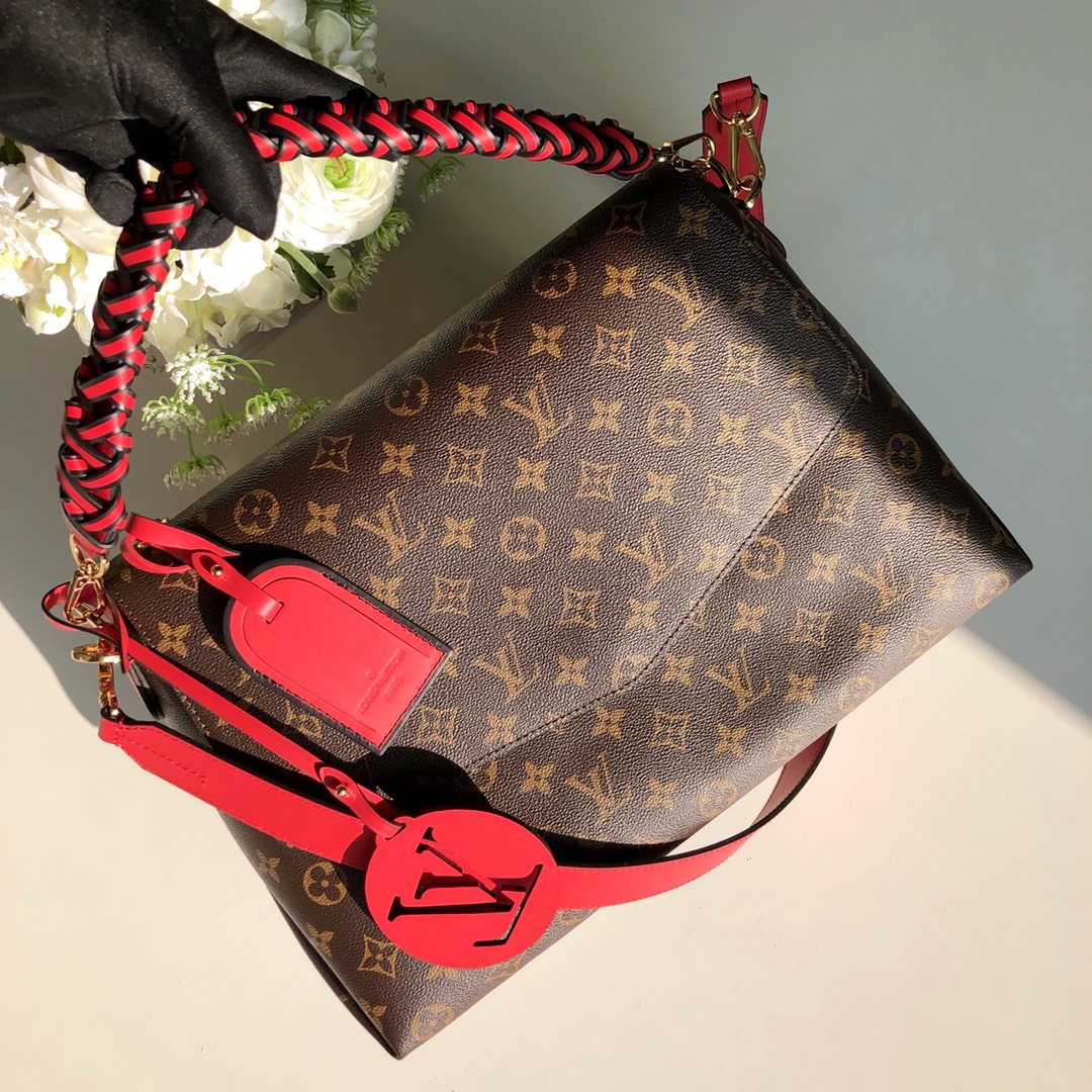 Louis Vuitton Bags Handbags Designer Replica
 Gold Red Weave Monogram Canvas Cowhide M43953