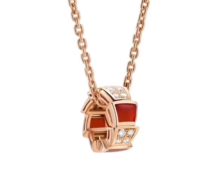 NO:102681,New Year's Red Hot Selling Bulgari Snake Bone Necklace Red Agate Seductive High Quality Rose Gold Steel Silver, Bulgari Necklace, Bvlgari Necklace, Bulgari Necklace, pure silver19860909新年款新年红热卖款 宝格丽蛇骨项链红玛瑙精工高品质 玫瑰金纯银,宝格丽项链,bvlgari,necklace,pure silver,Jewelry