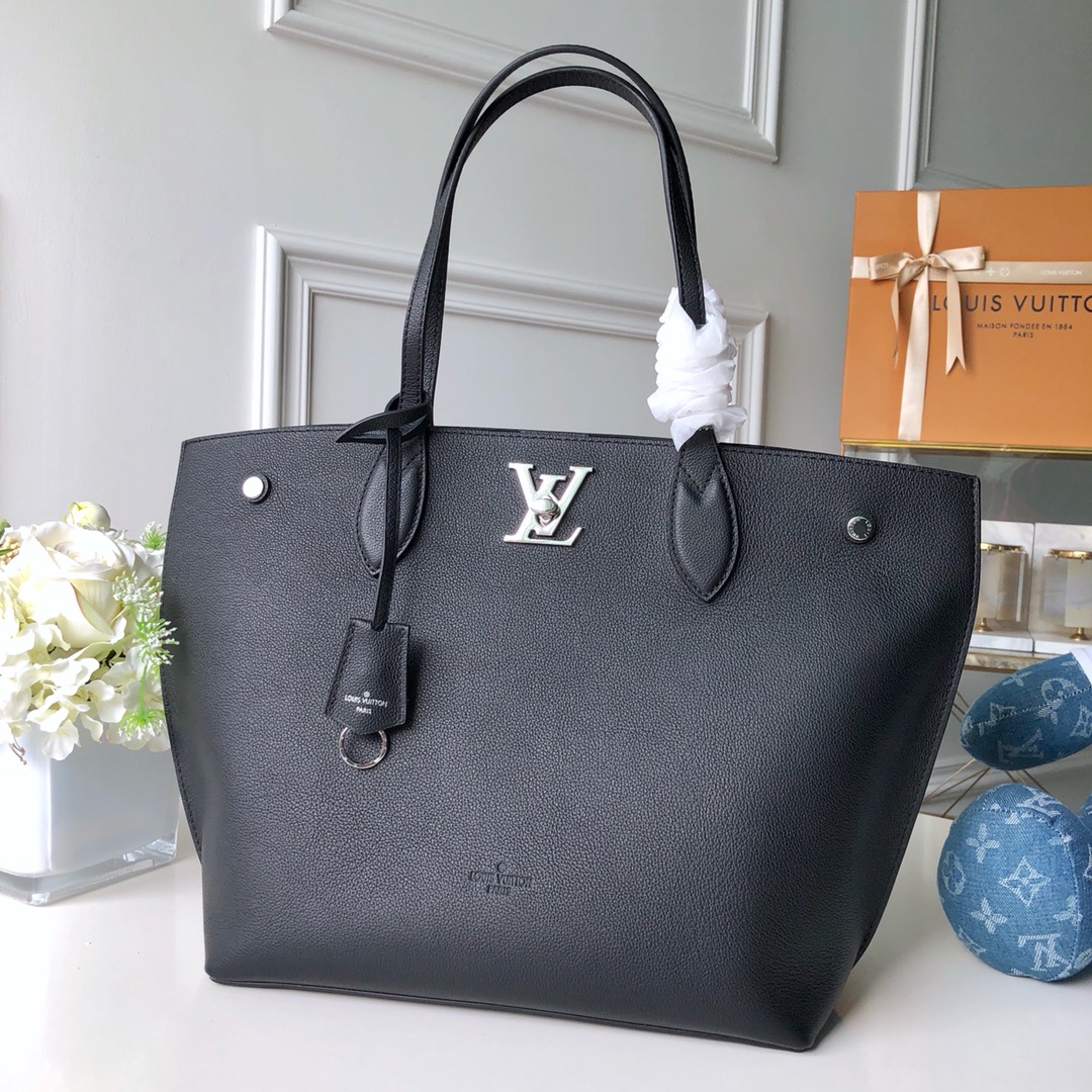 Louis Vuitton Handbags Tote Bags Black Taurillon Spring Collection Fashion M55028