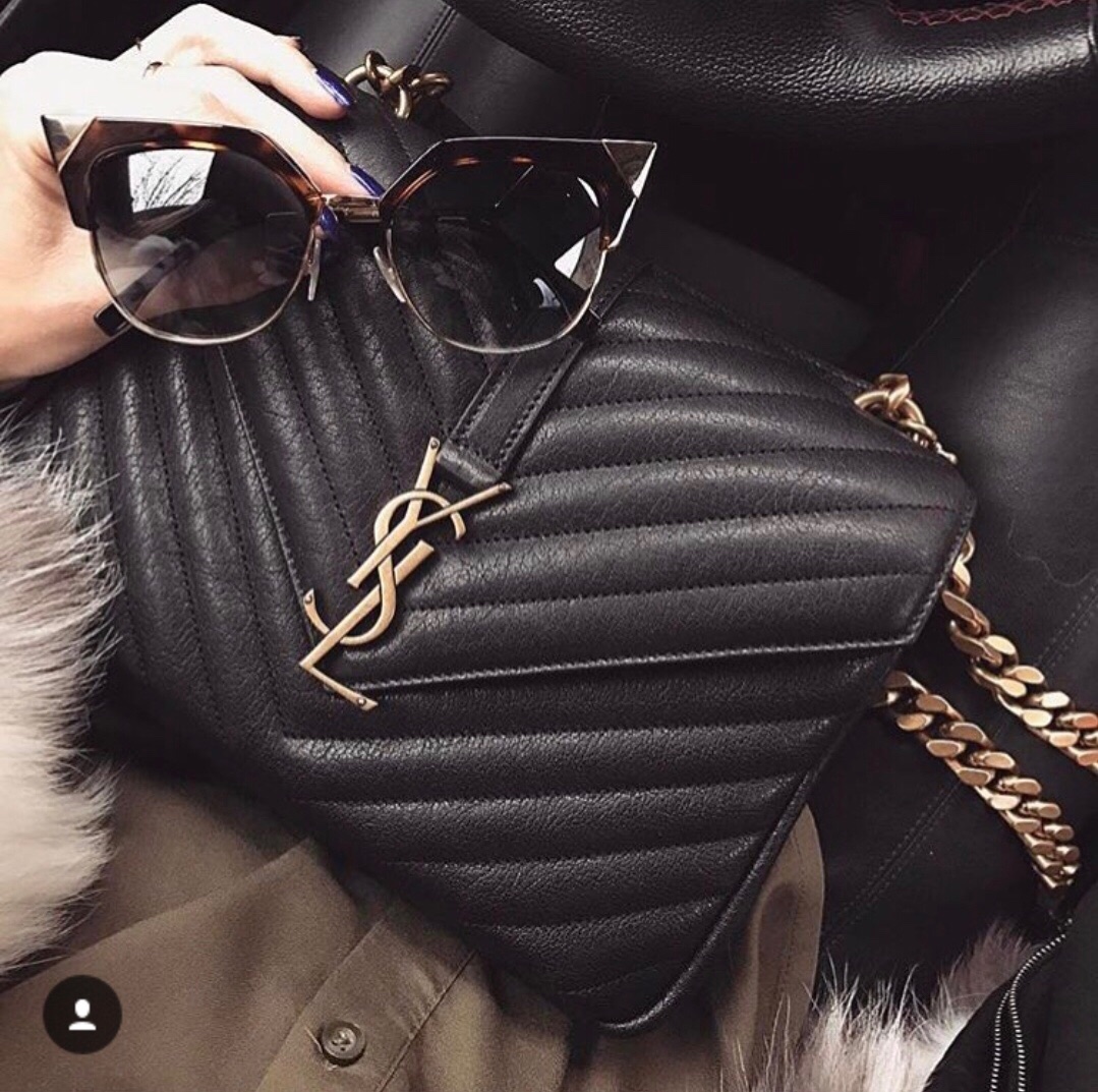 Saint laurent Ysl Monogram college_24cm黑色银扣428056