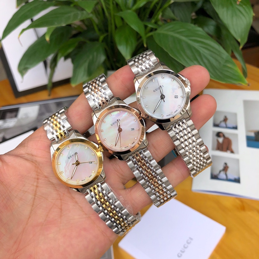 Par de relojes Gucci clásicos, Gucci original, serie Gucci G-timeless, correa clásica de nueve cuentas, versátil para n…