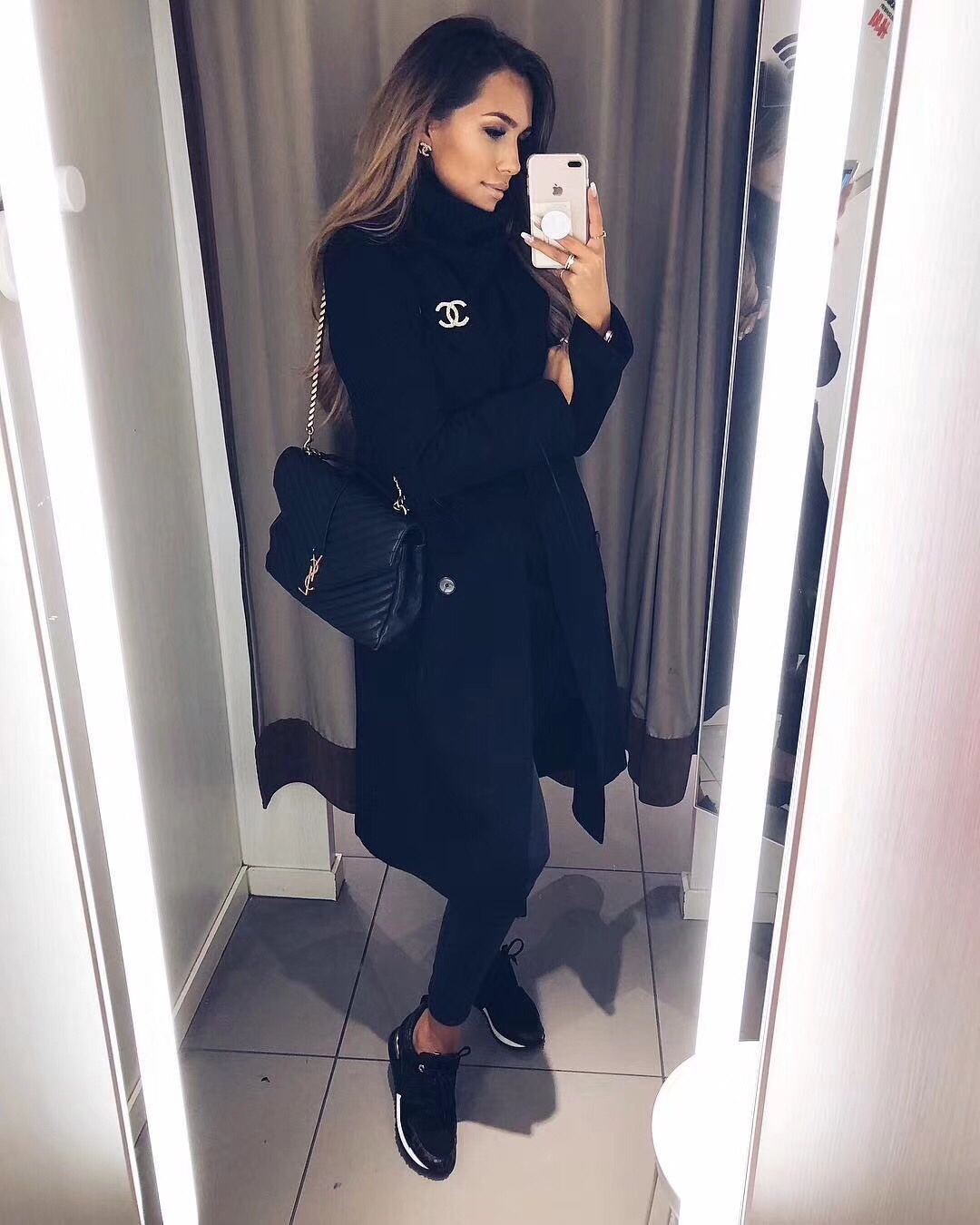 Saint laurent Ysl Monogram college_32cm黑色金扣392738