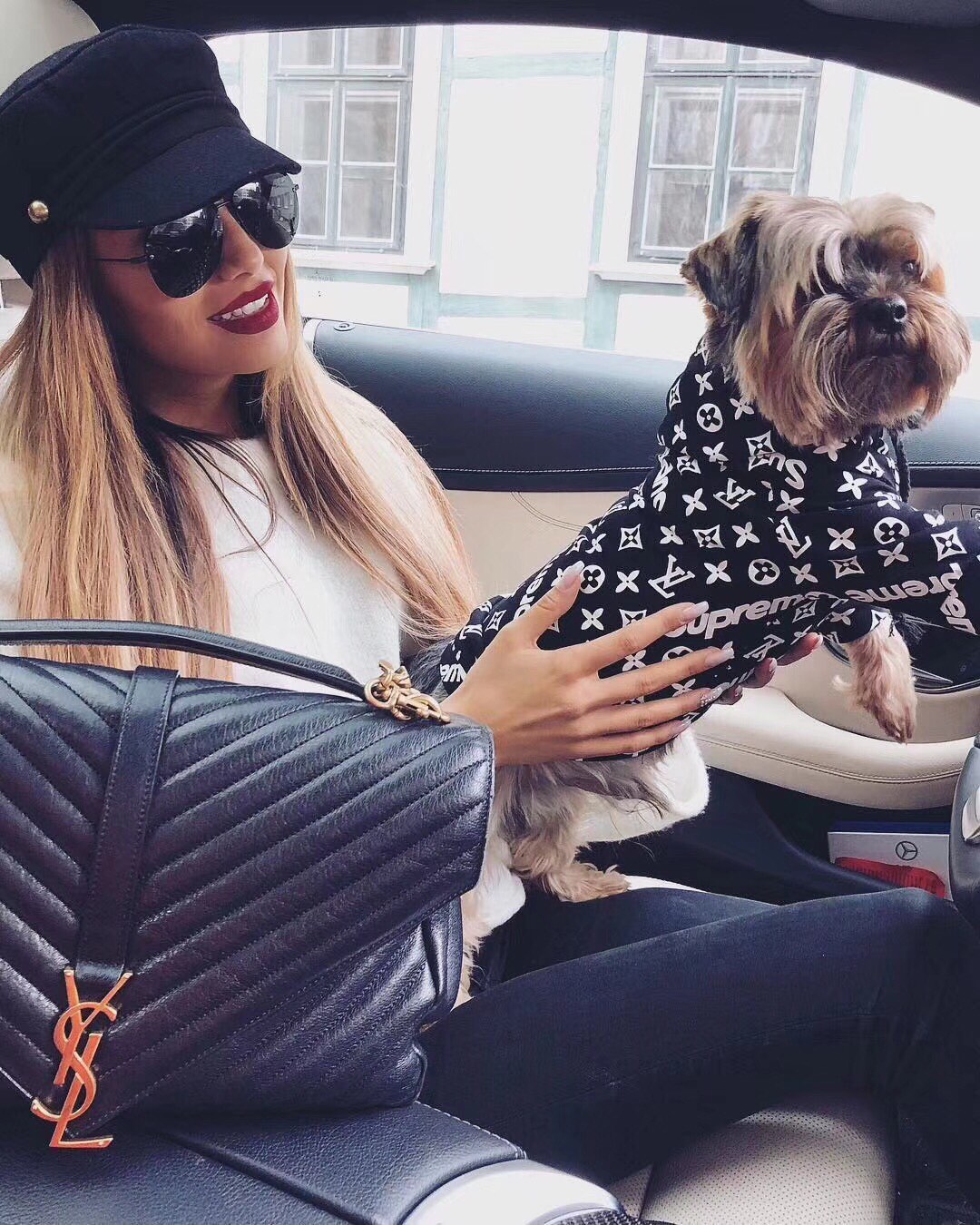 Saint laurent Ysl Monogram college_32cm黑色金扣392738