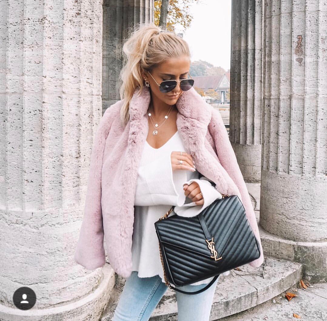 Saint laurent Ysl Monogram college_32cm黑色金扣392738