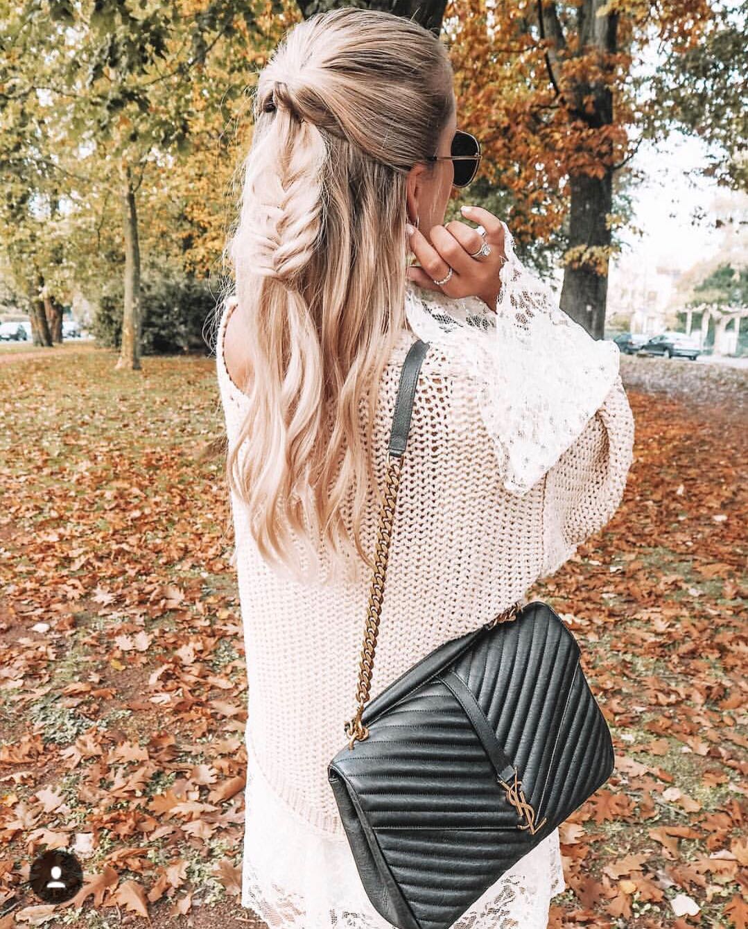 Saint laurent Ysl Monogram college_32cm黑色金扣392738